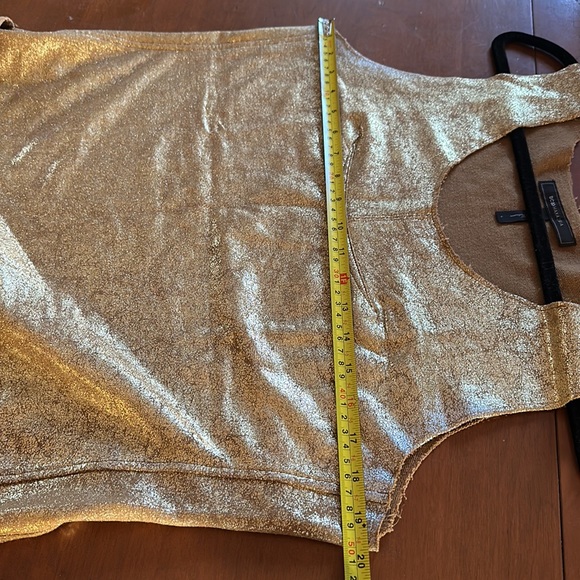 BCBG Maxazria Distressed Gold Tank Top Size L - Picture 7 of 8